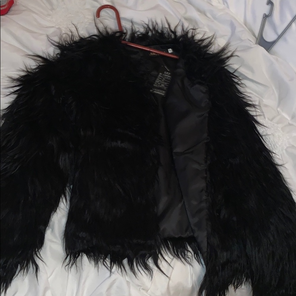 Black fux fur jacket
